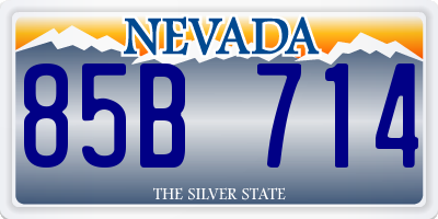 NV license plate 85B714