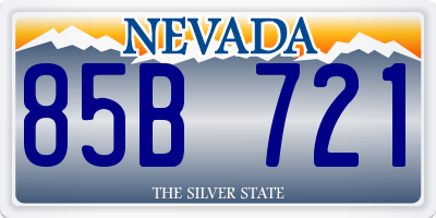 NV license plate 85B721