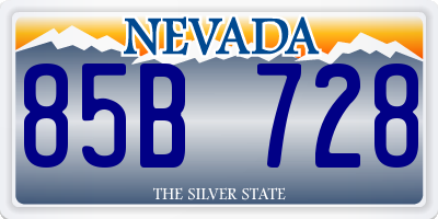 NV license plate 85B728