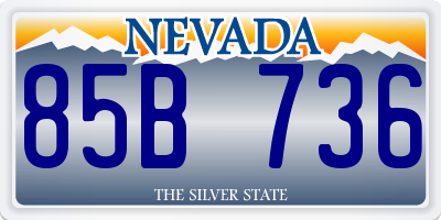 NV license plate 85B736