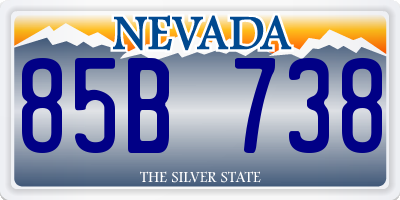 NV license plate 85B738