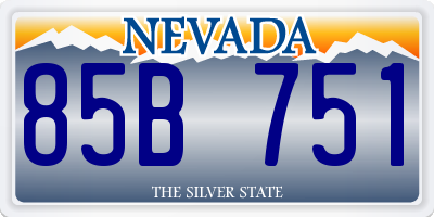 NV license plate 85B751