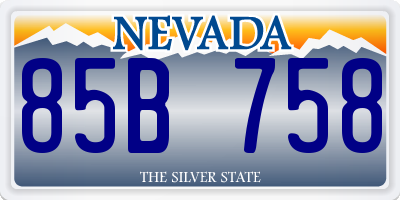 NV license plate 85B758