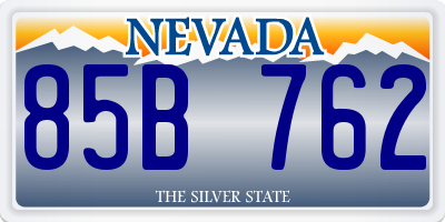 NV license plate 85B762