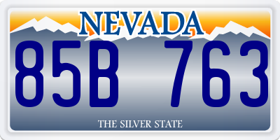 NV license plate 85B763