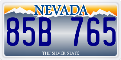 NV license plate 85B765