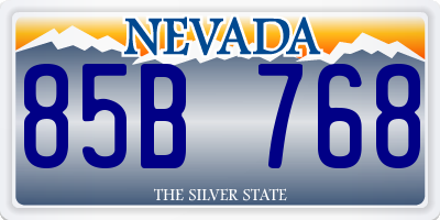 NV license plate 85B768