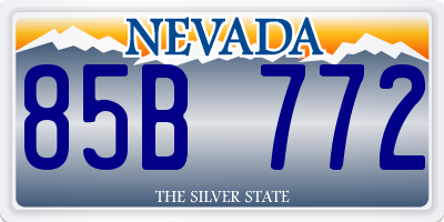 NV license plate 85B772