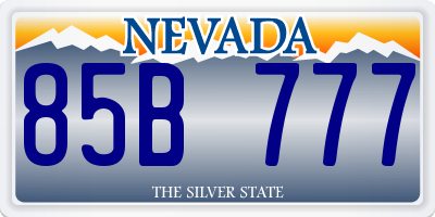 NV license plate 85B777