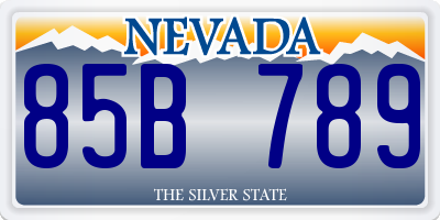 NV license plate 85B789