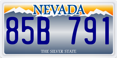 NV license plate 85B791