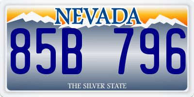NV license plate 85B796