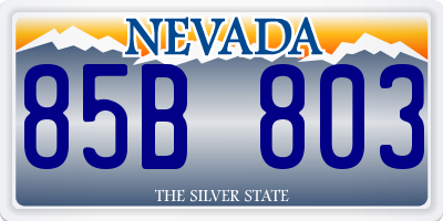 NV license plate 85B803