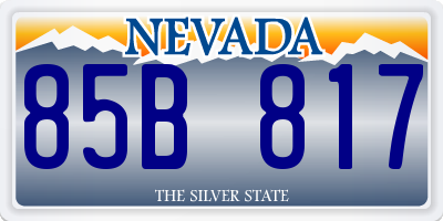 NV license plate 85B817