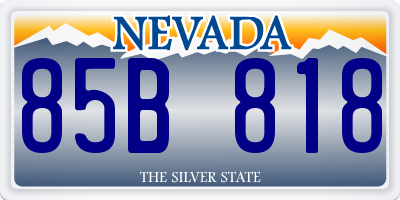 NV license plate 85B818