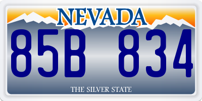 NV license plate 85B834