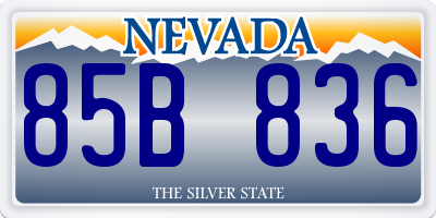 NV license plate 85B836