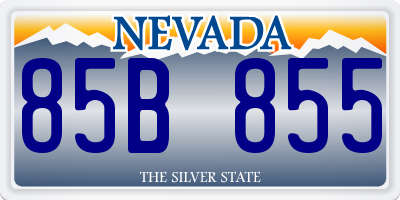 NV license plate 85B855