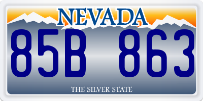NV license plate 85B863