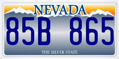 NV license plate 85B865