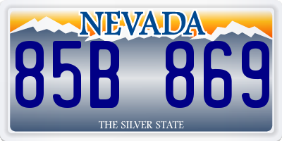 NV license plate 85B869
