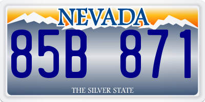 NV license plate 85B871