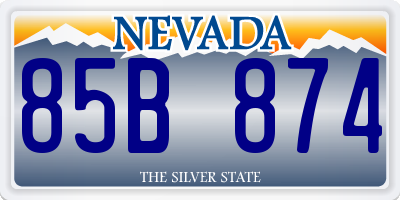 NV license plate 85B874
