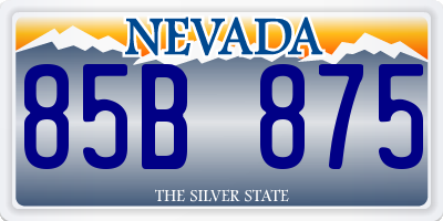 NV license plate 85B875