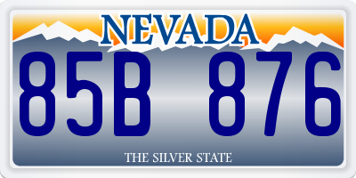 NV license plate 85B876