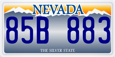 NV license plate 85B883