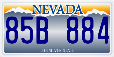 NV license plate 85B884