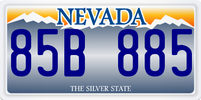 NV license plate 85B885