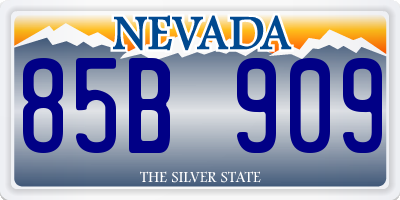 NV license plate 85B909