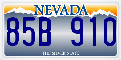 NV license plate 85B910