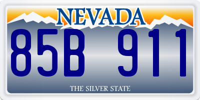 NV license plate 85B911