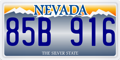 NV license plate 85B916
