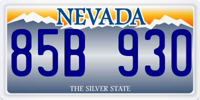 NV license plate 85B930