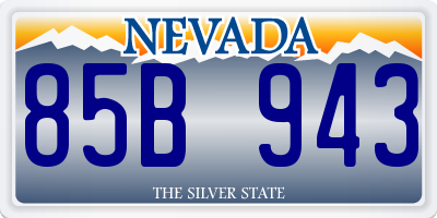 NV license plate 85B943