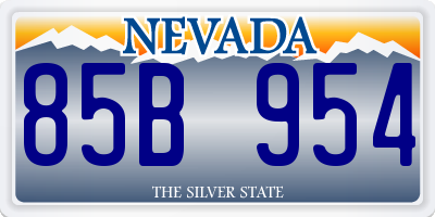 NV license plate 85B954