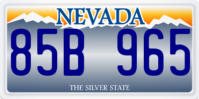 NV license plate 85B965