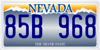 NV license plate 85B968