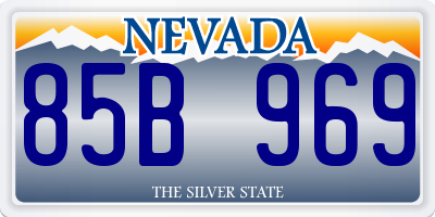 NV license plate 85B969