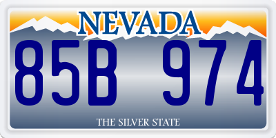 NV license plate 85B974