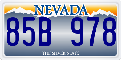 NV license plate 85B978