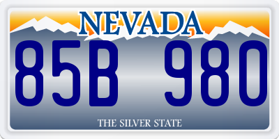 NV license plate 85B980