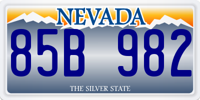 NV license plate 85B982