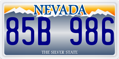 NV license plate 85B986