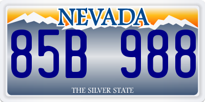 NV license plate 85B988