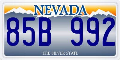 NV license plate 85B992