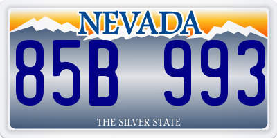 NV license plate 85B993